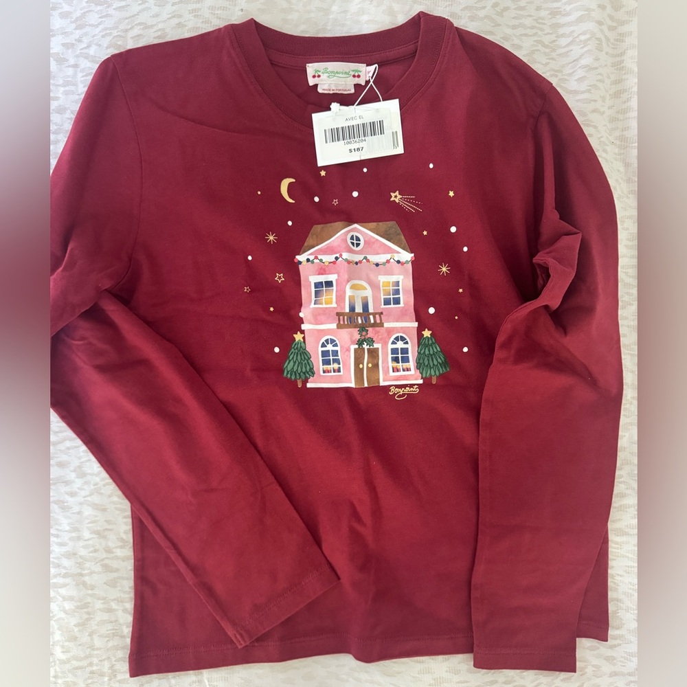 Bonpoint Christmas Kids Long Sleeve Shirt